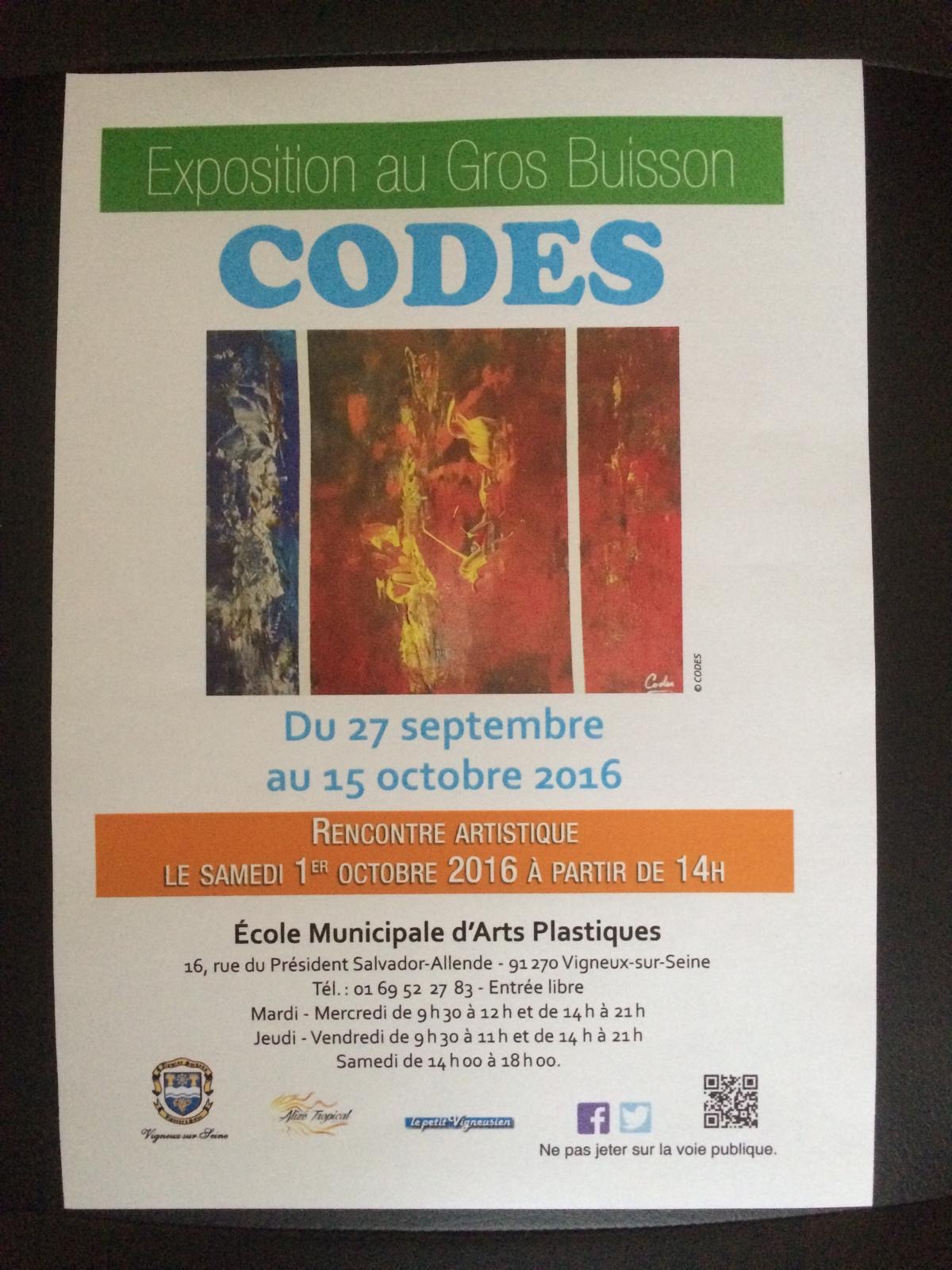 Affiche de l’exposition CODES à Vigneux-sur-Seine en 2016