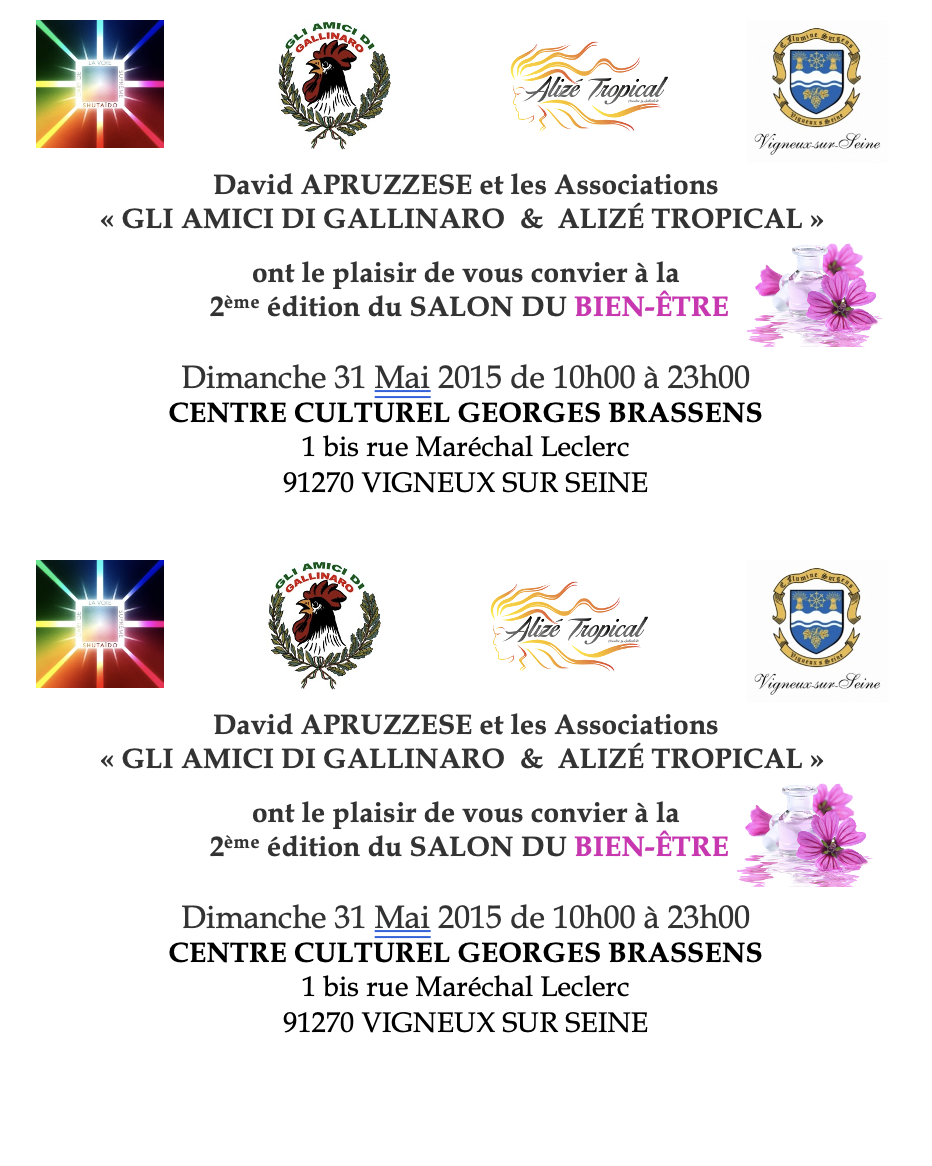 Affiche du Salon du bien-être de Vigneux-sur-Seine, 31 mai 2015